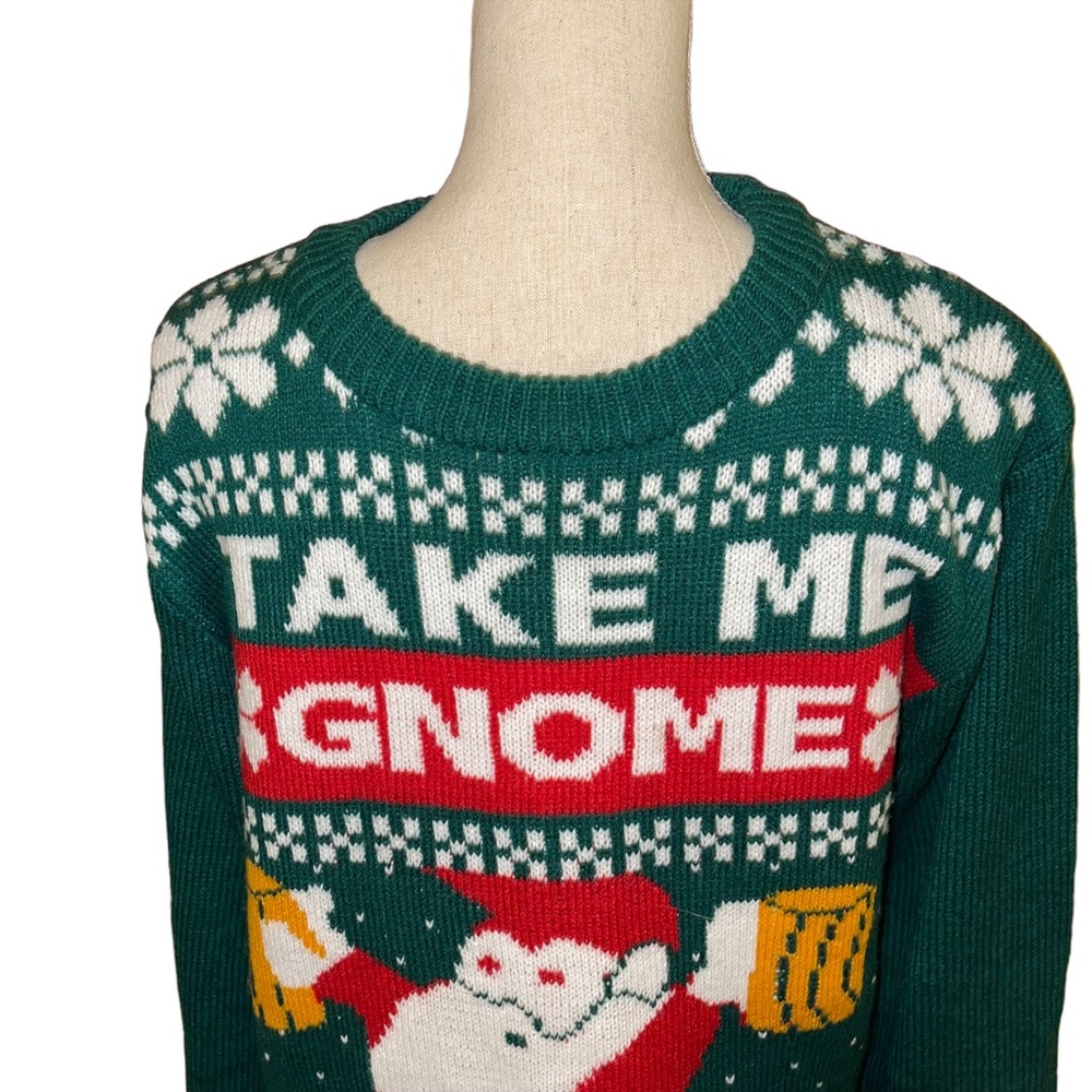 American Stitch Christmas Sweater Men’s Size L Ugly Christmas Sweater Gnomes - Picture 3 of 6